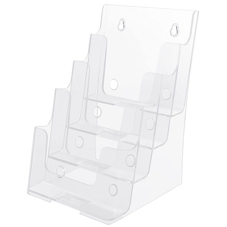 BELLE VOUS Presentoir Acrylique Transparent à Plusieurs Niveaux - 4 Compartiments A5 en Plastique Transparent - Banette Murale o
