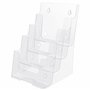 BELLE VOUS Presentoir Acrylique Transparent à Plusieurs Niveaux - 4 Compartiments A5 en Plastique Transparent - Banette Murale o