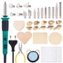 YIHUA 930-IV Outil de stylo pyrogravure Kit de stylo à bois avec 26 embouts de combustion du bois 2 bois de pyrogravure 1 pince(