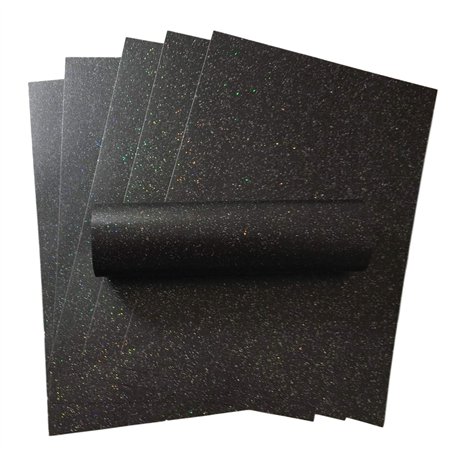 Lot de 10 feuilles de papier cartonné noir anthracite irisé -brillant