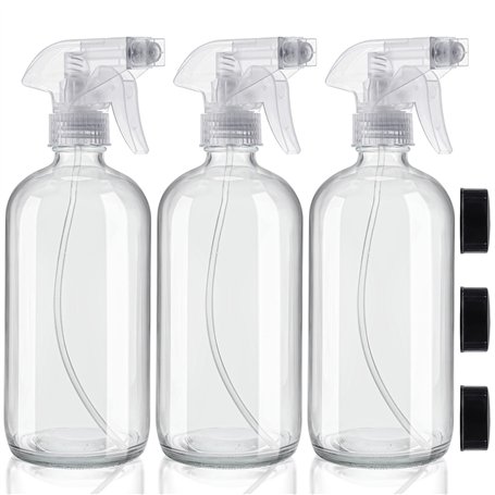 Belle Vous Vaporisateur Vide Réutilisable en Verre Transparent (Lot de 3) - Pulverisateur Vide 250 ML - Bouteille Spray 2 Réglag