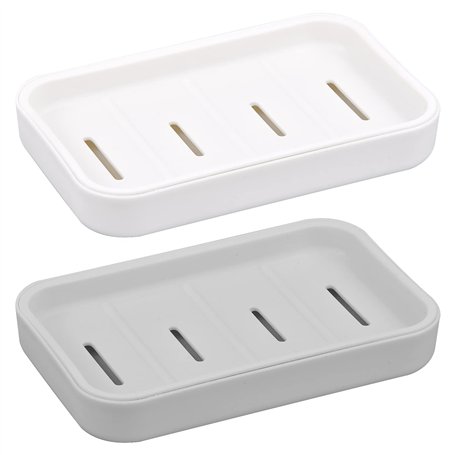 2 pièces Porte Savons Plastique étanche Porte-Savon avec Drain Boîte à Savon Panier à Savon Porte-éponge de Cuisine Boîte à Savo