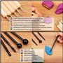 Kurtzy Outils de Poterie Sculpture Argile Polymère - 25 pièces à Double Extrémité avec Étui de Rangement - Kit de Poterie Cérami