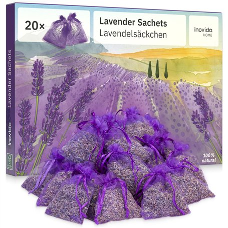 Inovida Sachets Parfumés de Lavande Séchée - Protection Contre Les Mites pour Armoire
