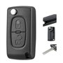 Porte-clés de rechange à 2 boutons pour Peugeot 207