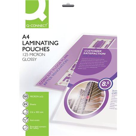 Q-Connect KF04120 Lot de 25 pochettes de plastification A4 250 microns