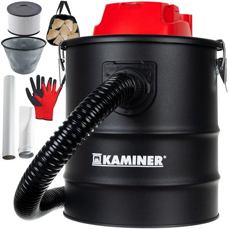KAMINER Aspirateur à Cendres 15l Puissance d'aspiration 1200W Tension : 220-240V - 50Hz Double Filtre HEPA - aspirateur à Cendre