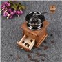 Retoo Moulin àcafé manuel vintage en bois vieilli avec réglage de l'engrenage réglable pour la maison le bureau et les voyages M