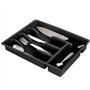 Vilde Range-couverts pour tiroir - Organiseur de cuisine avec 5 compartiments - Noir - 36 x 25