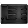 Vilde Range-couverts pour tiroir - Organiseur de cuisine avec 5 compartiments - Noir - 36 x 25,5 x 6 cm.