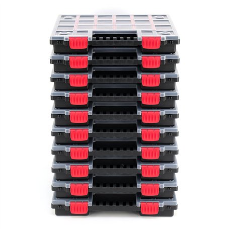 Kistenberg 10x boîte d'assortiment NORS14 Set boîte de tri boîte de tri magasin de petites pièces Avec séparateurs Avec poignée
