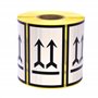 MDlabels Lot de 1000 étiquettes d'avertissement sur rouleau - 100 x 60 mm - Double flèche - Côté vers le haut