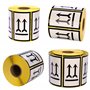 MDlabels Lot de 1000 étiquettes d'avertissement sur rouleau - 100 x 60 mm - Double flèche - Côté vers le haut
