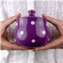 City to Cottage | Sucrier Pot de sucre | violet à pois blancs en céramique avec couvercle fait et peint à la main