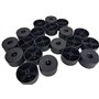 Diforma (Paquet de 20 pièces) Pieds de meubles ronds, Noir, matière plastique. Vis incluses (deux tailles)