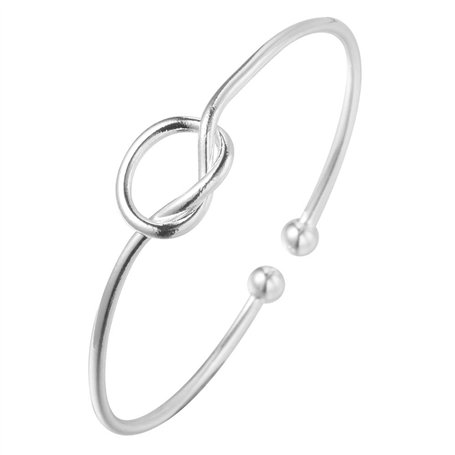 Bracelet jonc Nœud d’amour en argent sterling 925 - accessoire pour femmes et jeunes filles