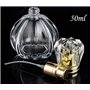 1pcs 50ml / 1.7oz vide forme de citrouille rechargeable verre clair brume vaporisateur bouteilles parfum pulvérisateur atomiseur
