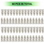 VIPbuy 60 pièces en Acier Inoxydable Pinces à Linge en métal vêtements Pinces Broches Clips avec boîte de Rangement pour vêtemen