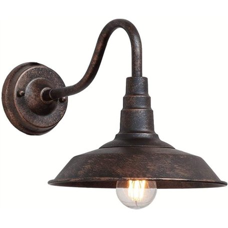 OKUGAIYA IP54 Lampe de mur extérieur Rétro étanche en Bronze Antique Rural Fer Forgé Lanterne murale E27 Vintage Edison Lighting