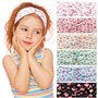 6pcs Bandeaux Large Cheveux Fille Headband Serre Tête Élastique Forme Papillon Dessin Animé en Tissu Vert Bleu Rose Noir Jaune B