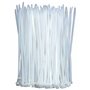 Lot de 100 serre-câbles blancs transparents - En plastique - Longs et résistants à la traction de 18 kg - Auto-bloquants - Pour