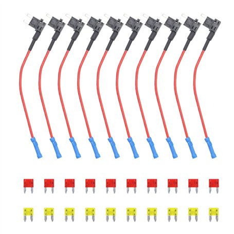Recoil 10 Pack 12V voiture Add-a-Circuit fusible Tap adaptateur ATO ATC lame porte-fusible avec 10pcs 20A fusibles (FT2-10)