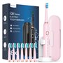 Brosses à Dents Électriques Soniques Adultes avec 8 Têtes - Brosse à Dents Électrique avec Étui de Voyage