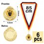 GEBETTER 6Pcs Médaille Allemand Médaille d’Or Bowling pour Gagnant Trophée Jouet Sport avec Ruban Noir Rouge Jaune
