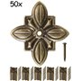 FUXXER Lot de 50 clous décoratifs antiques en laiton vintage 30 x 27 mm Bronze