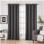 HOMEROKK Lot de 2 Rideaux Occultants 100% Polyester (Anthracite