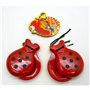 Rouge Castagnettes et aimant de réfrigérateur Torero espagnol Castagnettes espagnoles 2 paires de castagnettes espagnoles