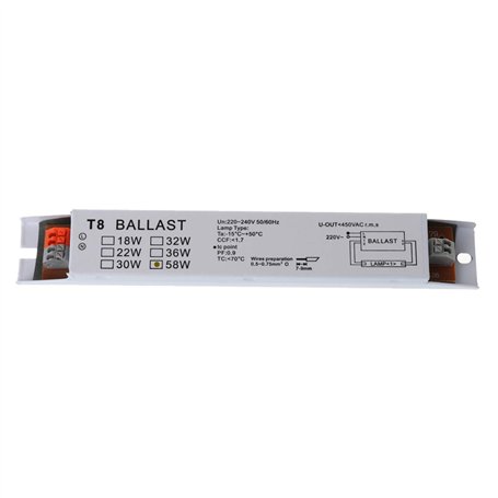 Buwei T8 220-240V AC 2x58W Ballast électronique à Large Tension Ballasts de Lampe Fluorescente