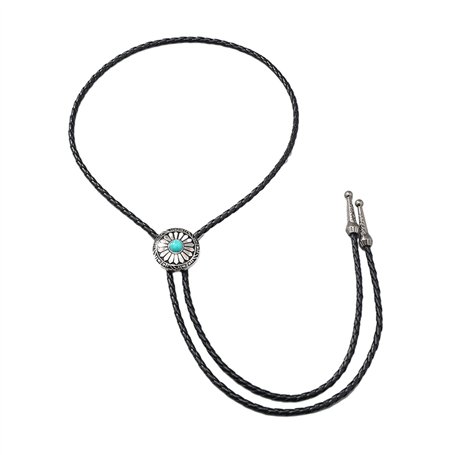 MONOJLY Cravate Bolo Western Cowboy Turquoise Américaine Native pour Homme
