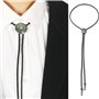 MONOJLY Cravate Bolo Western Cowboy Turquoise Américaine Native pour Homme, Noir, 108cm