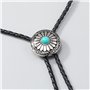 MONOJLY Cravate Bolo Western Cowboy Turquoise Américaine Native pour Homme, Noir, 108cm