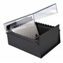 Acrimet Boîte à Fiches Organisateur 5'' x 8’', Base en Métal Robuste (Index AZ et un Séparateur Plastique Inclus) (Base Noire av