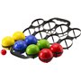 l&j Jeu de pétanque de plage - Boules de jardin avec étui de transport - Ensemble de 8 boules colorées complètes