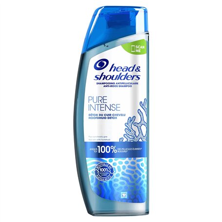 Head & Shoulders Pure Intense Détox Du Cuir Chevelu Shampooing Antipelliculaire - Aux Minéraux Marins - Jusqu’à 100% Des Pellicu
