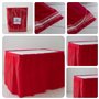 Orkidea jupe de table avec tulle - Fabriquée en Italie - Dimensions : 74 x 420 cm (rouge)