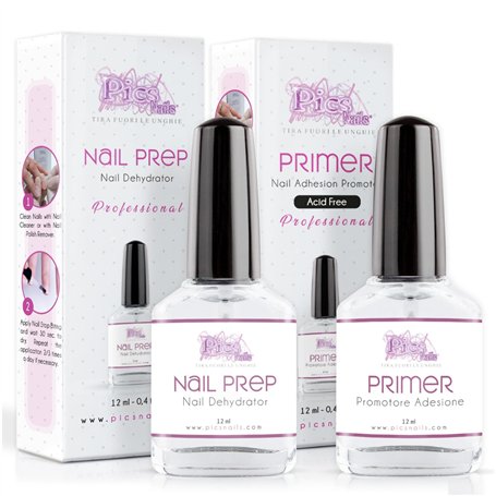 Nail Prep et Primer Onlges Gel uv 12ml - 2pz.- Primer NON ACIDE Promoteur d'adhérence et déshydratant ongles préparation pour Am