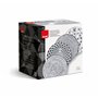 IBILI - Service de table 12 pièces Armonia noir, assiettes en porcelaine pour 4 personnes