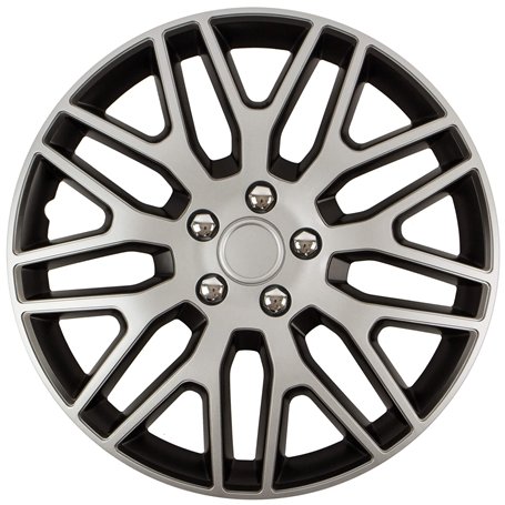 Delaware Lot de 4 enjoliveurs de 15 Pouces Design Nuts Chrome Silver