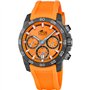 Lotus Montre pour Homme 18974/6 Chrono Boîtier en Fibre de Carbone Noir Bracelet en Caoutchouc Orange