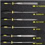 BE-TOOL Lot de 6 mini limes à bois à la main avec poignée souple pour bois et métal souple Bijoux 4 x 140 mm petites limes en mé