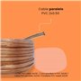 HALOTEC. 25 mètres Câble parallèle flexible transparent cuivre PVC 2 x 0,50 mm² | Câble double transparent cuivre | Cordon élect