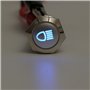 Alamor 12V 19Mm Silver Metal LED Bouton Poussoir sur Off Verrouillage De L'Interrupteur Symbole De Lumière-Bleu