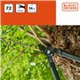 BLACK+DECKER Coupe Branche - Cisaille de Jardin - Capacité de Coupe de 38 mm - Sécateur de 72 cm - Avec Revêtement Antiadhésif s