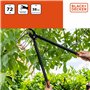 BLACK+DECKER Coupe Branche - Cisaille de Jardin - Capacité de Coupe de 38 mm - Sécateur de 72 cm - Avec Revêtement Antiadhésif s