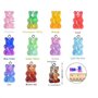 Breloques Gommeuses Colorées de Bonbons,40 PCS Pendentifs Ours en Résine Mignon Gommeux Ours Bracelet Pendentifs Ours Breloques