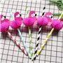 Cocktail Pailles,50 Pack Cocktail 3D Flamingo pailles Paille en Plastique pour Cocktail Boissons Tropicales Fête D'anniversaire 